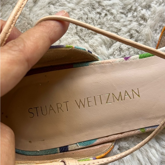 Stuart Weitzman Gilligan Watercolour Silk Flats - Picture 9 of 11